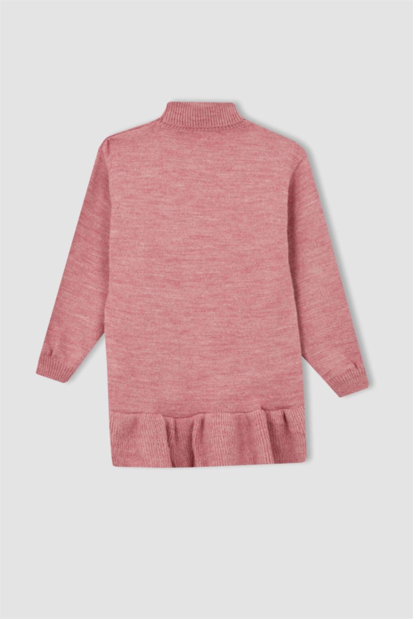 FILLES Bordeaux Clair Fille Tricot Robe À Manches Longues