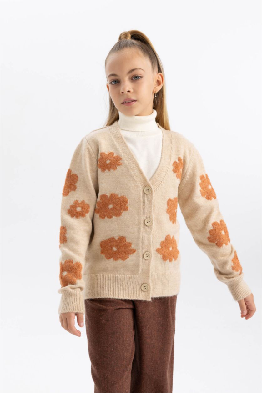 بنات ميلانج بيج كارديجان تريكو قصة عادية بياقة V