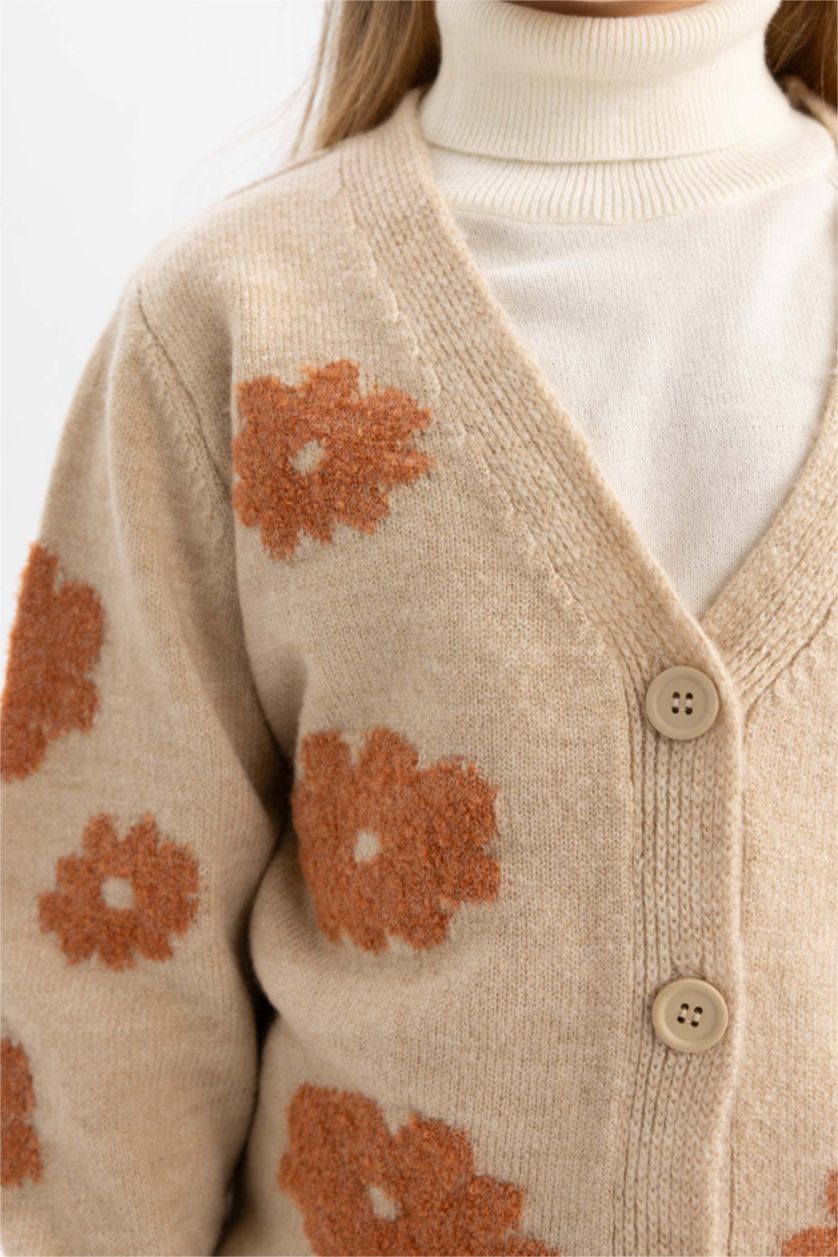 بنات ميلانج بيج كارديجان تريكو قصة عادية بياقة V