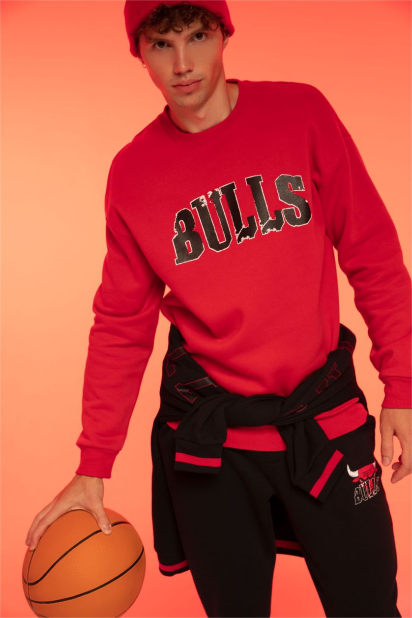 MAN Red Comfort Fit Thick Sweatshirt Fabric Sweatshirt