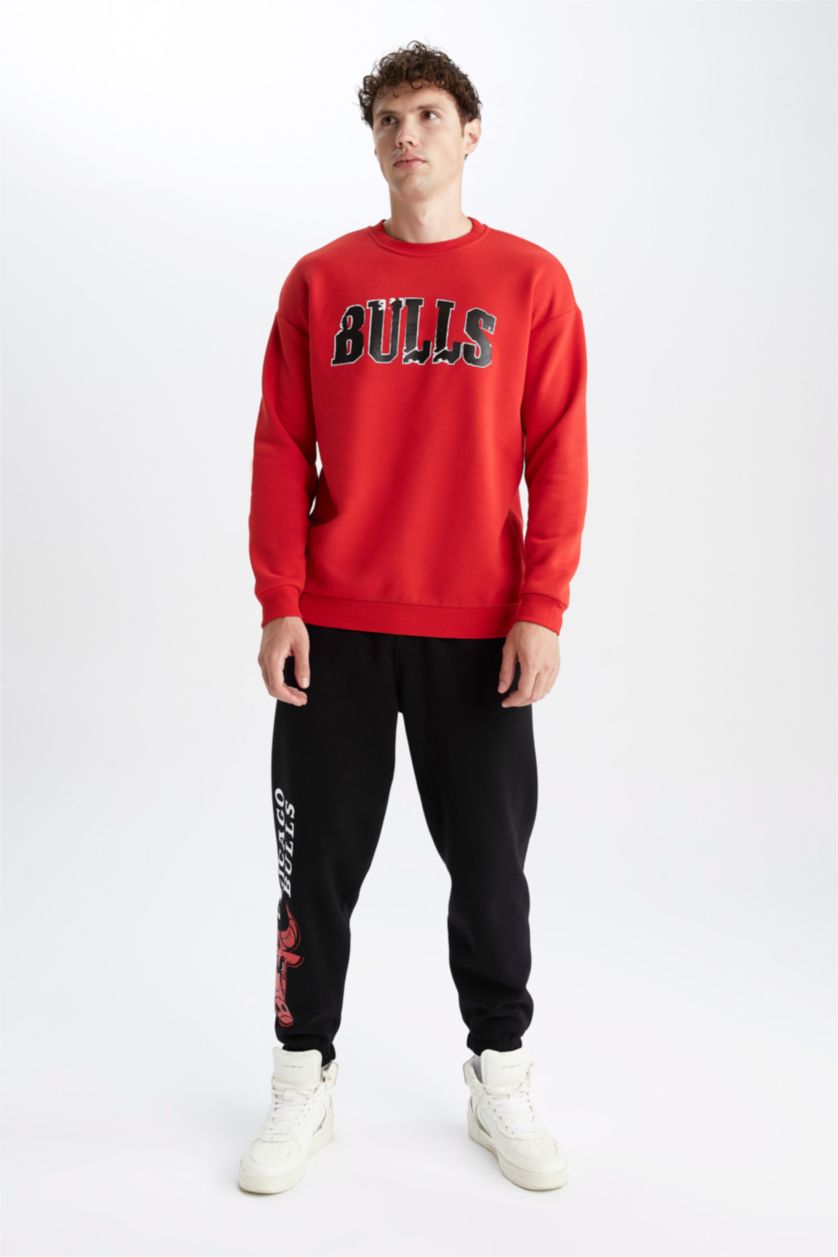 MAN Red Comfort Fit Thick Sweatshirt Fabric Sweatshirt