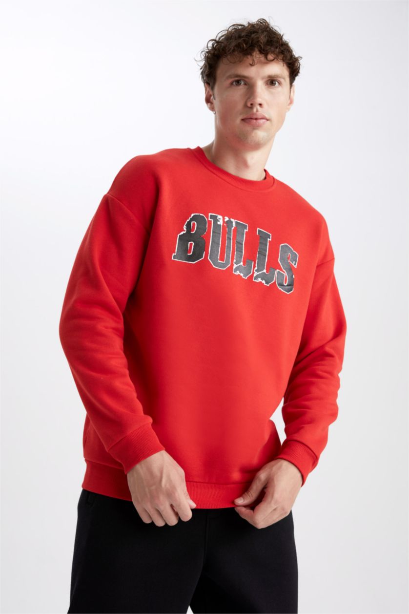 MAN Red Comfort Fit Thick Sweatshirt Fabric Sweatshirt