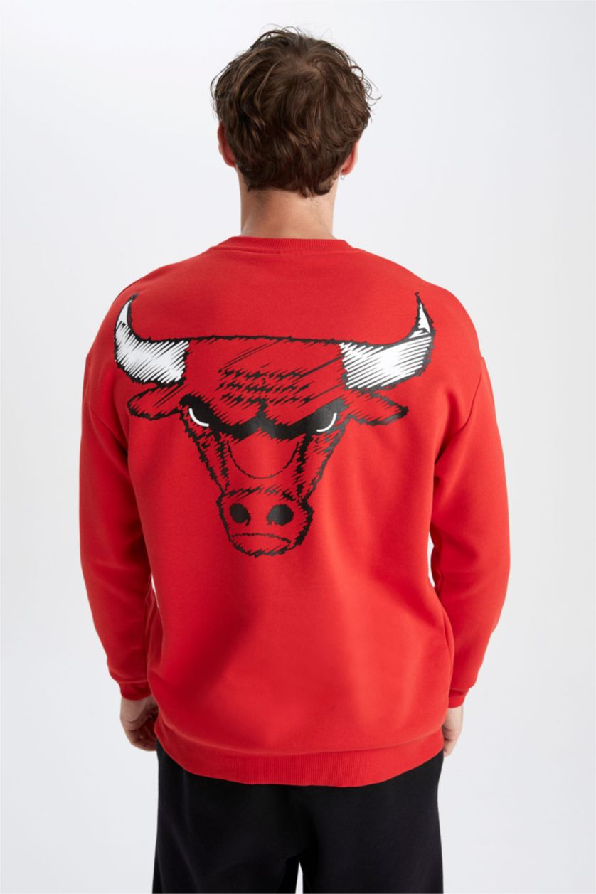 MAN Red Comfort Fit Thick Sweatshirt Fabric Sweatshirt