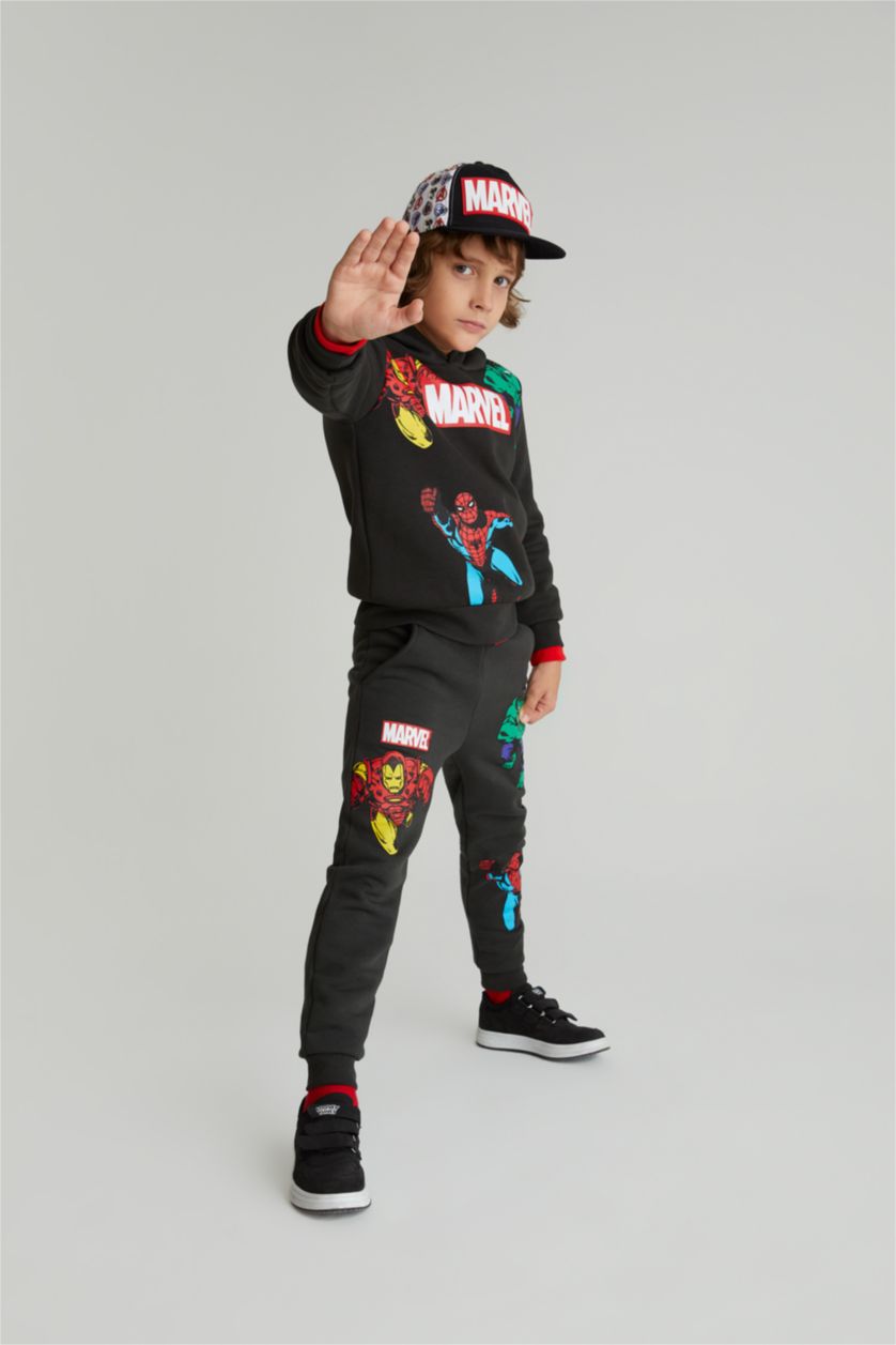 BOYS & TEENS Anthracite Regular Fit Licensed by Marvel Hooded Sweatshirt