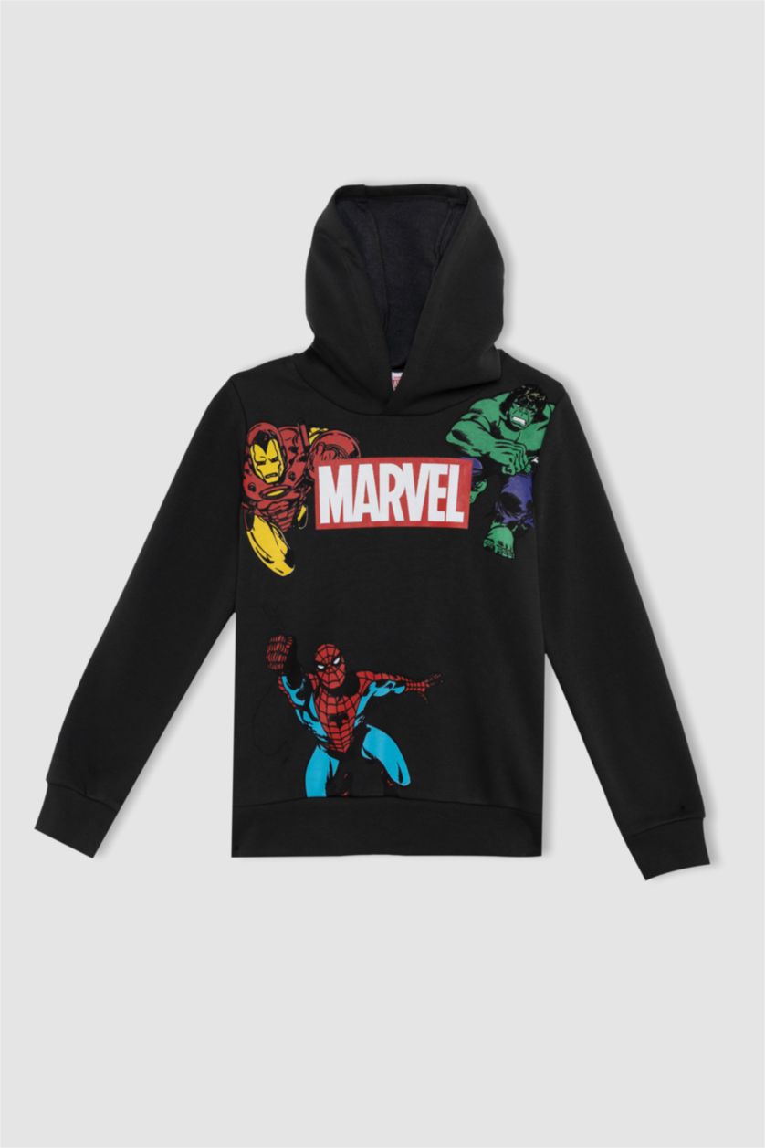 BOYS & TEENS Anthracite Regular Fit Licensed by Marvel Hooded Sweatshirt