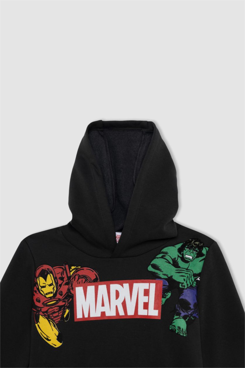BOYS & TEENS Anthracite Regular Fit Licensed by Marvel Hooded Sweatshirt