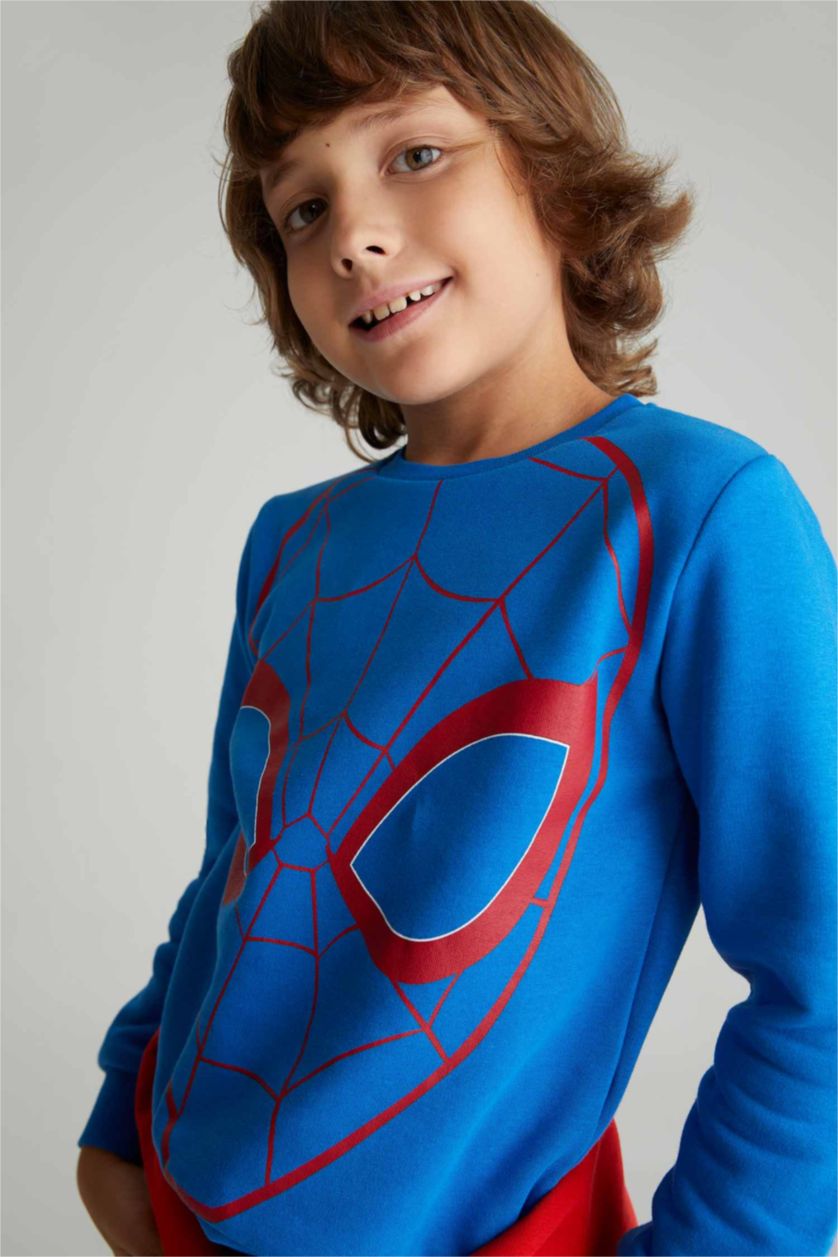 BOYS & TEENS Royal Boys Regular Fit Thick Sweatshirt Fabric Spiderman Licensed Crew Neck Sweatshirt
