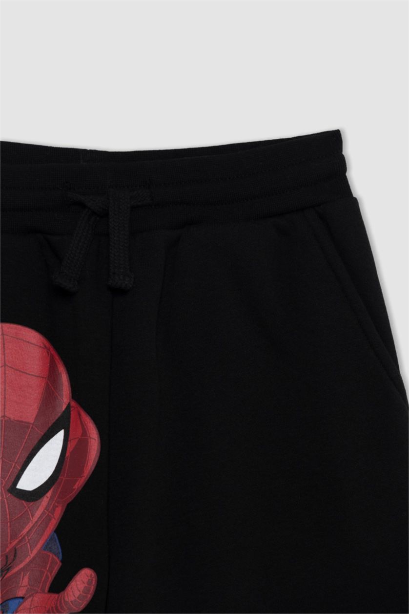 GARÇONS Noir Garçons Spiderman sous licence coupe régulière taille normale épais sweat-shirt en tissu pantalon de survêtement