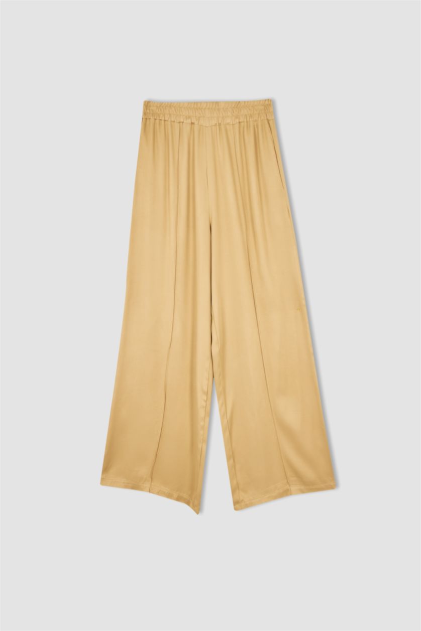 نساء جملي Touché Privé x DeFacto بنطلون ستان واسع الساق من