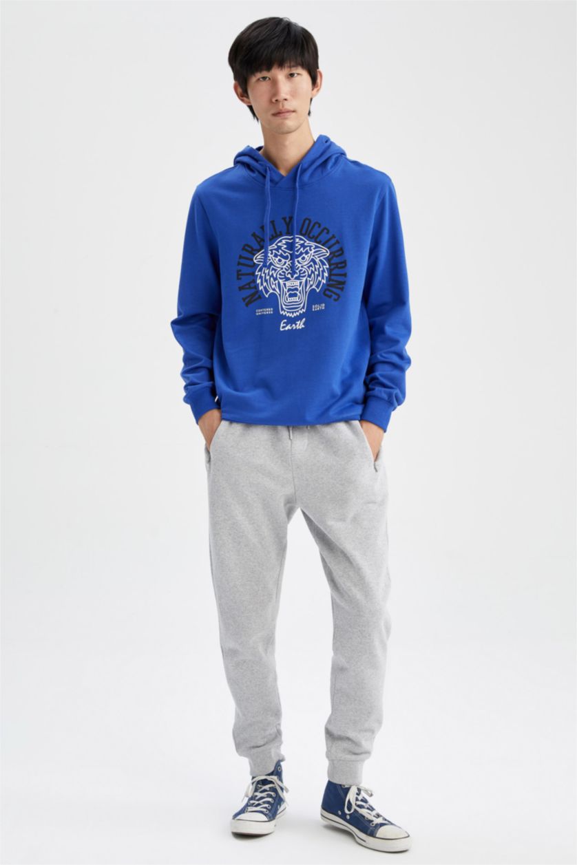 HOMME Bleu Slim Fit Thin Sweatshirt Fabric Sweatshirt