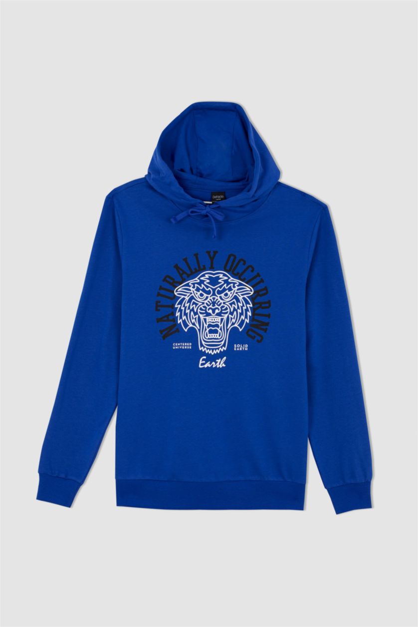 HOMME Bleu Slim Fit Thin Sweatshirt Fabric Sweatshirt