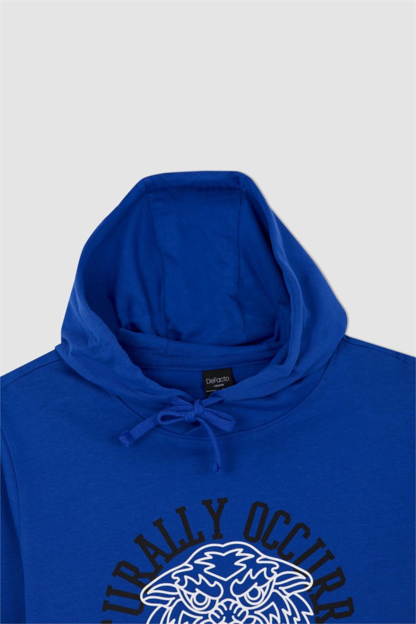 HOMME Bleu Slim Fit Thin Sweatshirt Fabric Sweatshirt