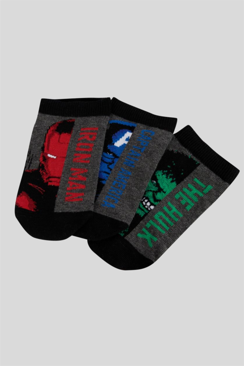 BOYS & TEENS MIXED Boys Marvel Avengers Cotton 3 Pack Booties Socks