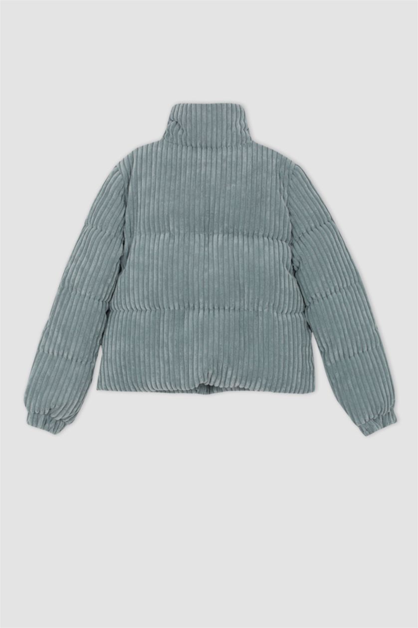 Kadın Mint Relax Fıt Fitilli Kadife Mont