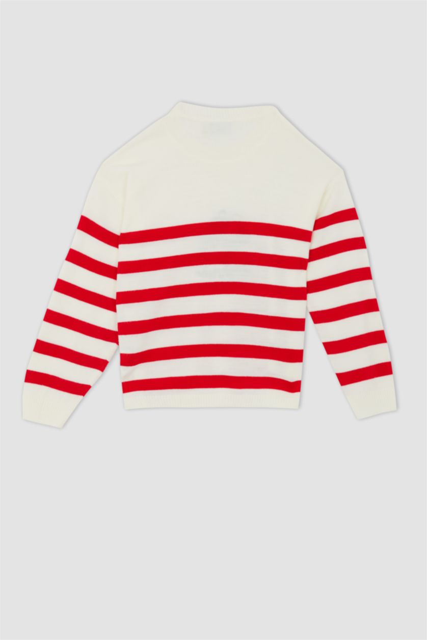 FILLES Beige Pull Tricot à Col rond Mickey & Minnie Coupe régulière pour Fille