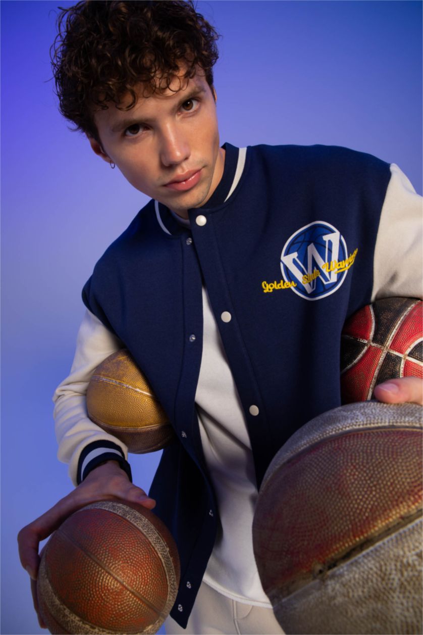MAN NAVY Thick Sweatshirt Fabric Cardigan