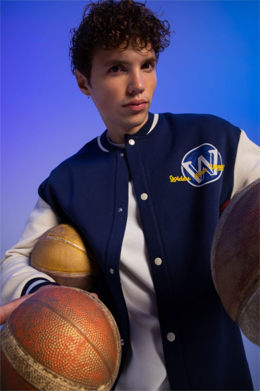MAN NAVY Thick Sweatshirt Fabric Cardigan