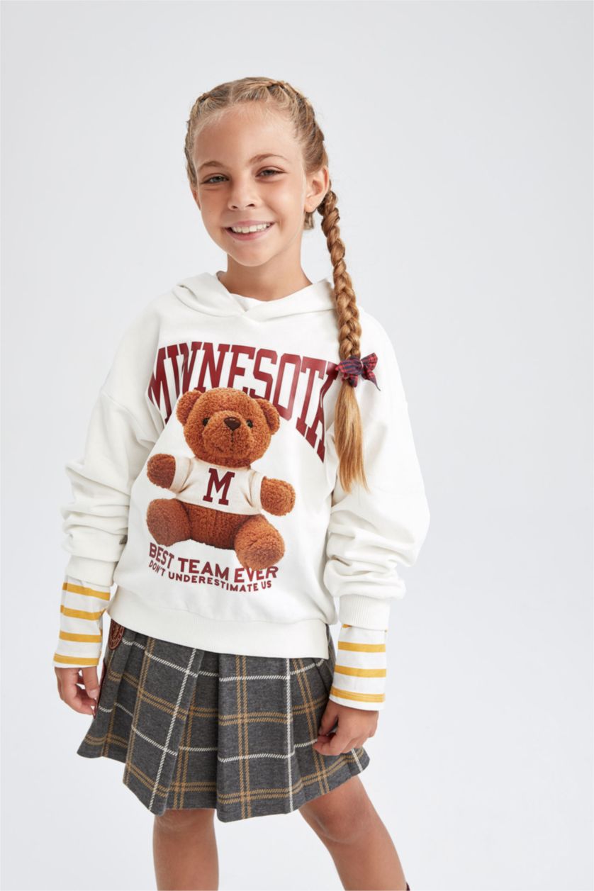 GIRLS & TEENS Beige قماش سميك قصة مريحة