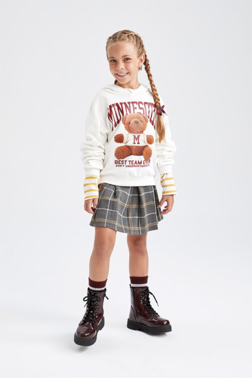 GIRLS & TEENS Beige قماش سميك قصة مريحة