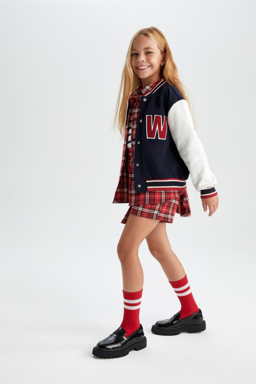 Kız Çocuk - Genç Kız Lacivert Kız Çocuk Bomber Kolej Yaka Bomber Hırka