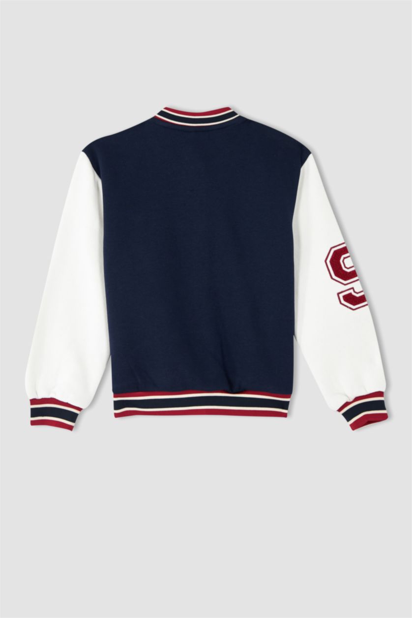 Kız Çocuk - Genç Kız Lacivert Kız Çocuk Bomber Kolej Yaka Bomber Hırka