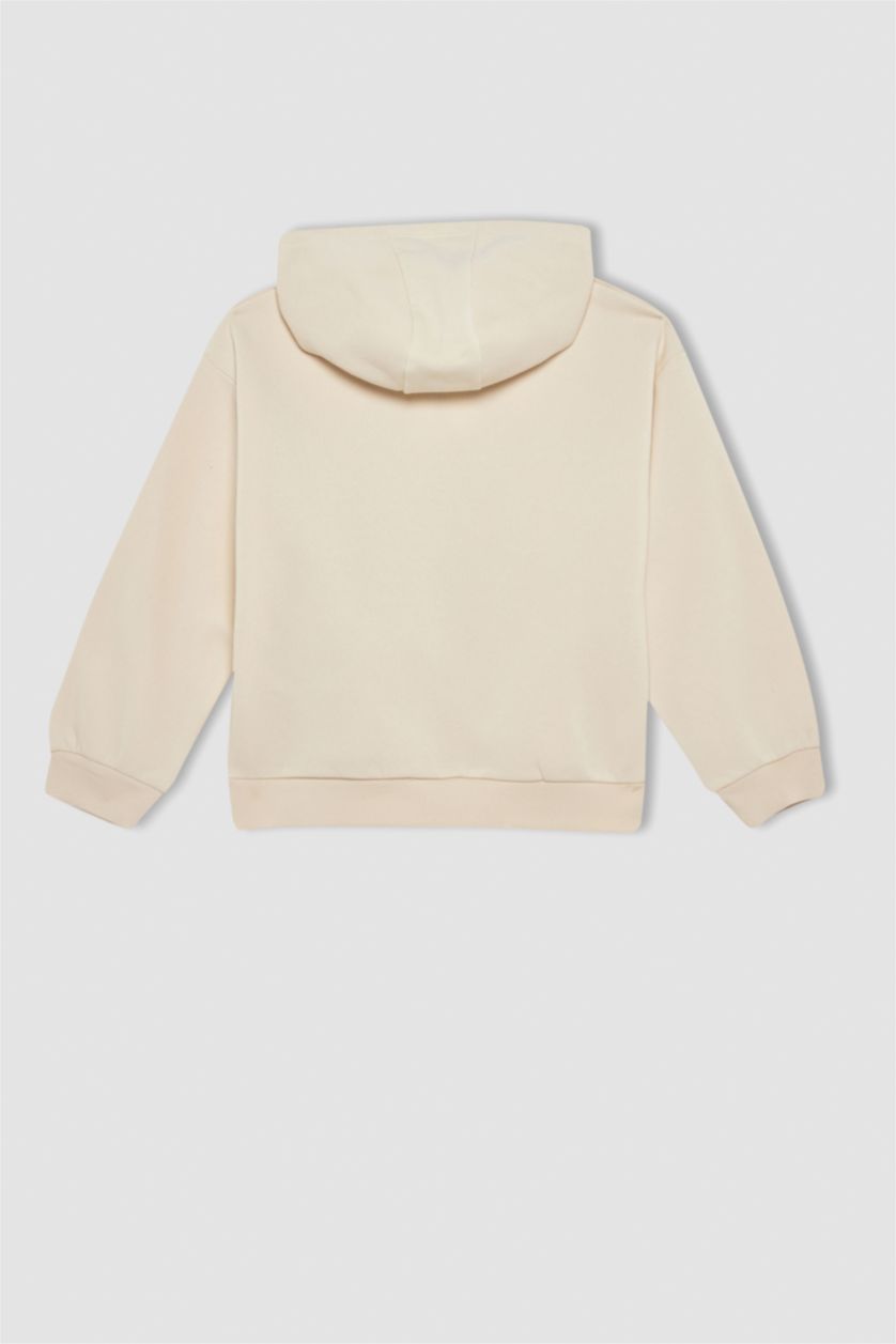 Девочки и подростки Бежевый Комплект низ и свитшот с капюшоном для девочек, Школьная коллекция