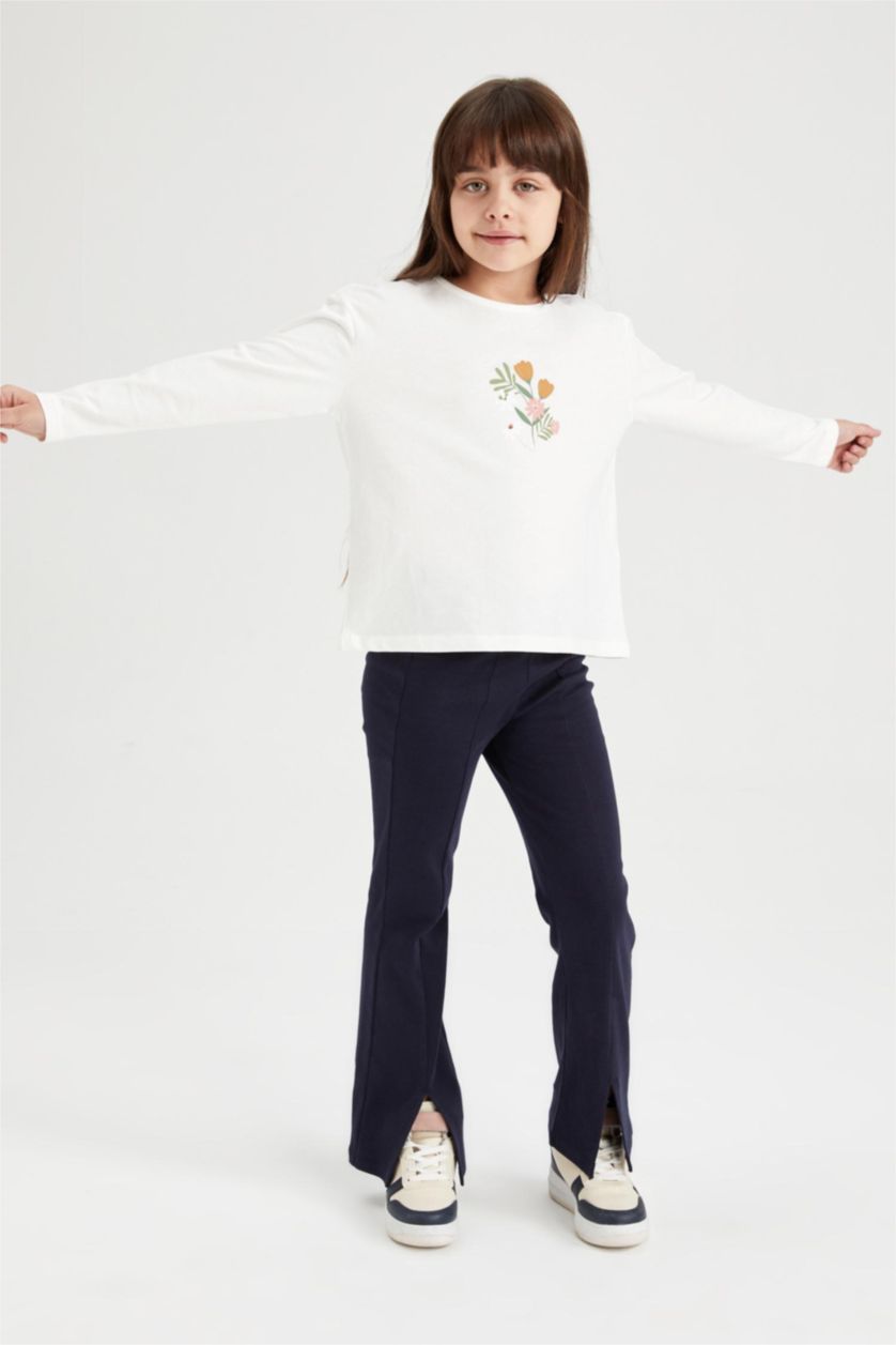 Kız Çocuk - Genç Kız Lacivert Kız Çocuk İspanyol Paça Ribana Eşofman