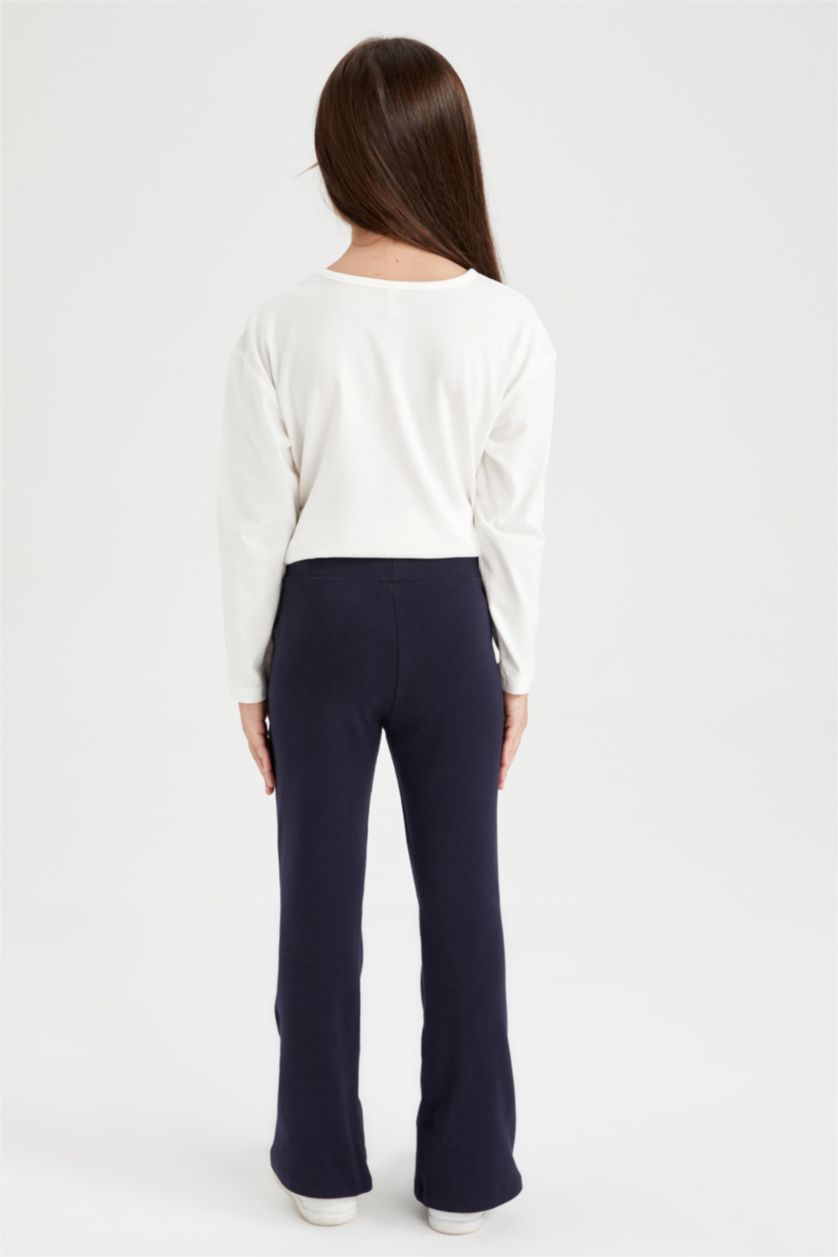 Kız Çocuk - Genç Kız Lacivert Kız Çocuk İspanyol Paça Ribana Eşofman