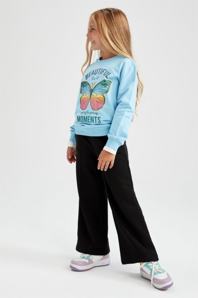 Девочки и подростки Черный Штаны свободного кроя для девочек