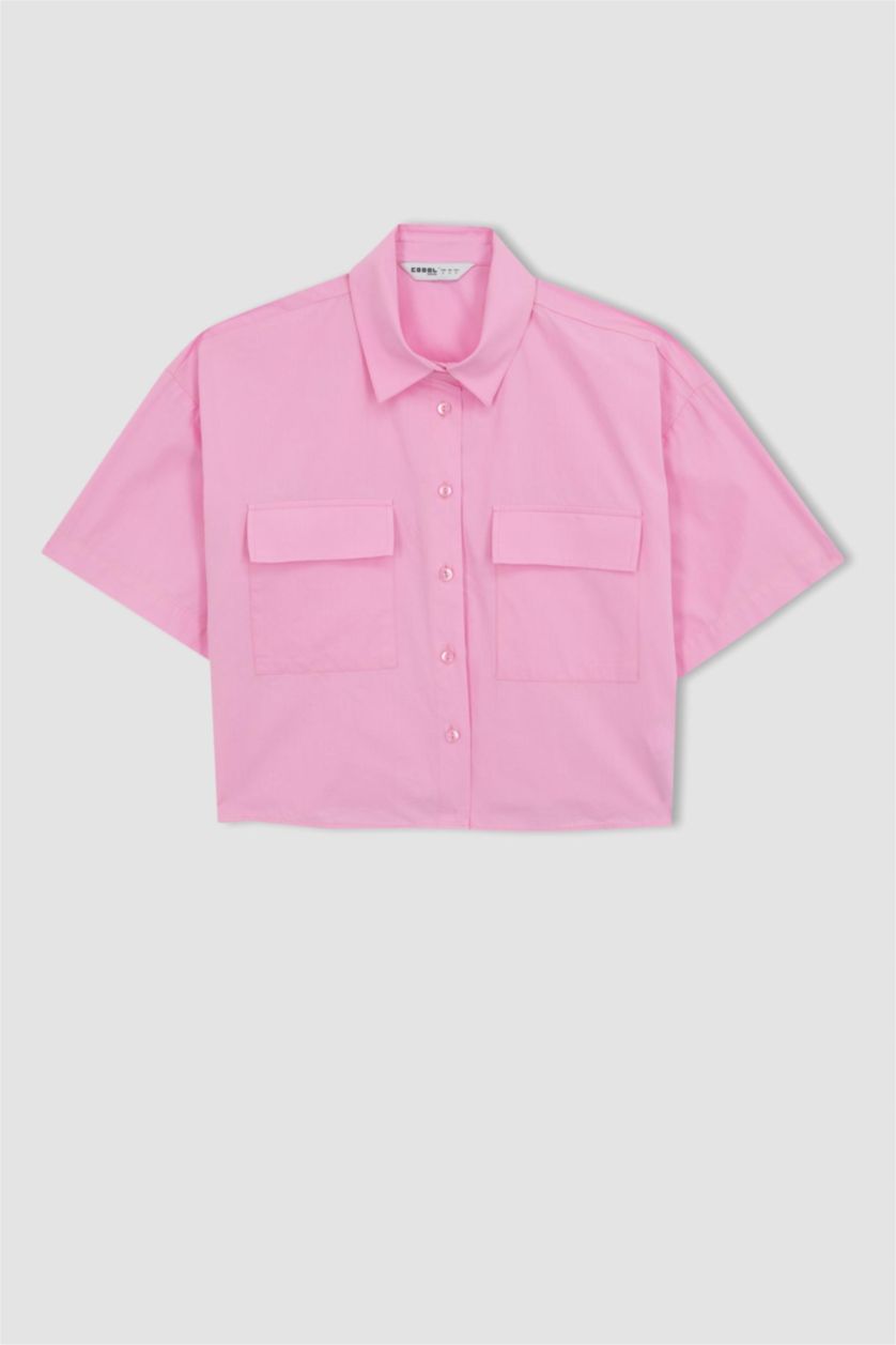 FEMME Rose Clair Chemises à manches courtes Popeline Col De Chemise