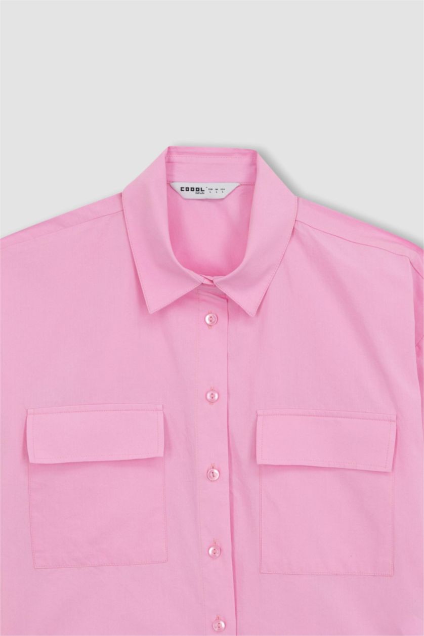 FEMME Rose Clair Chemises à manches courtes Popeline Col De Chemise