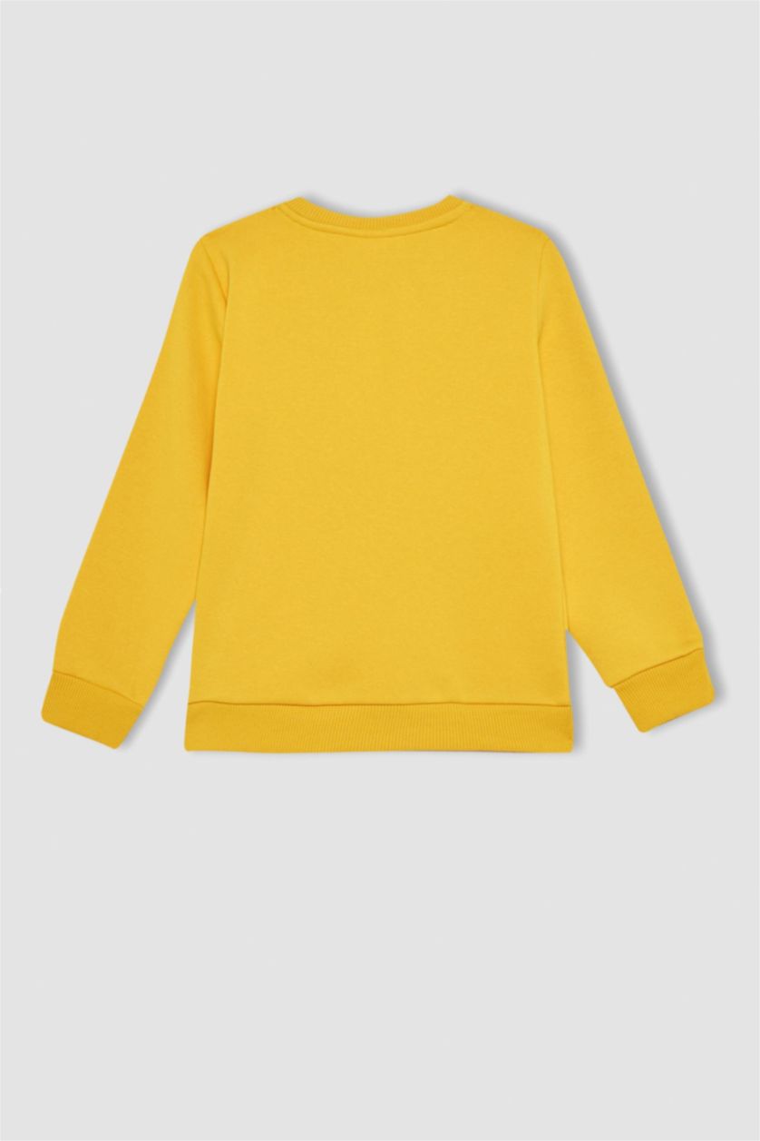 Boys & Teens Yellow Regular Fit Crew Neck Sweatshirt