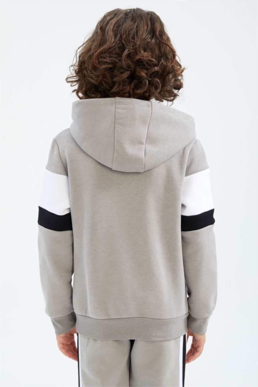 GARÇONS Gris Sweat À Capuche Coupe Classique
