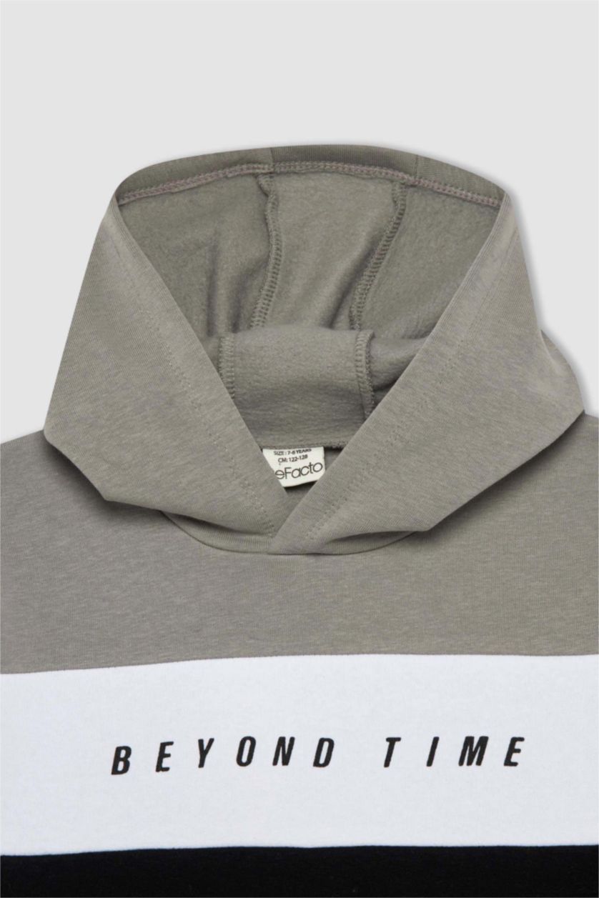 GARÇONS Gris Sweat À Capuche Coupe Classique
