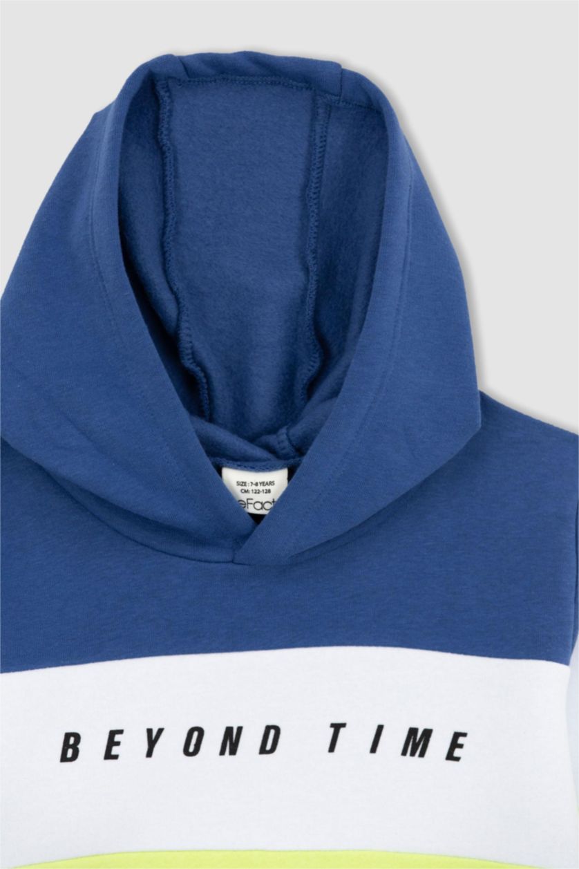 GARÇONS Indigo Sweat- Shirt Tissu Sweat Épais Coupe Régulière À capuche Kangaroo