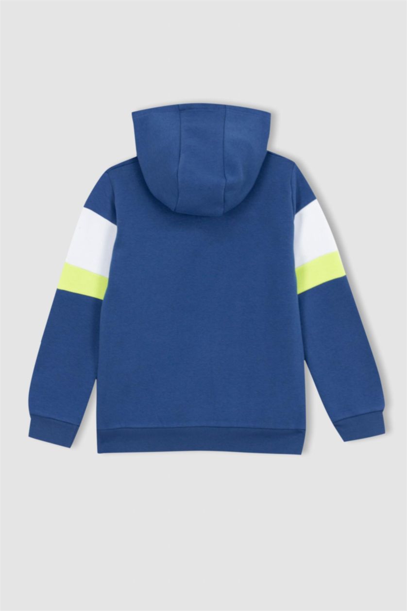 GARÇONS Indigo Sweat- Shirt Tissu Sweat Épais Coupe Régulière À capuche Kangaroo