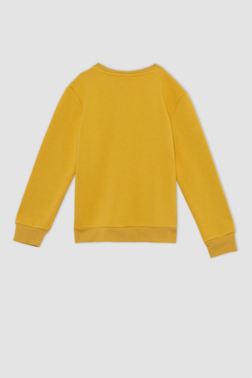 Мальчики и подростки Желтый Свитшот стандартного кроя из плотной ткани для мальчиков