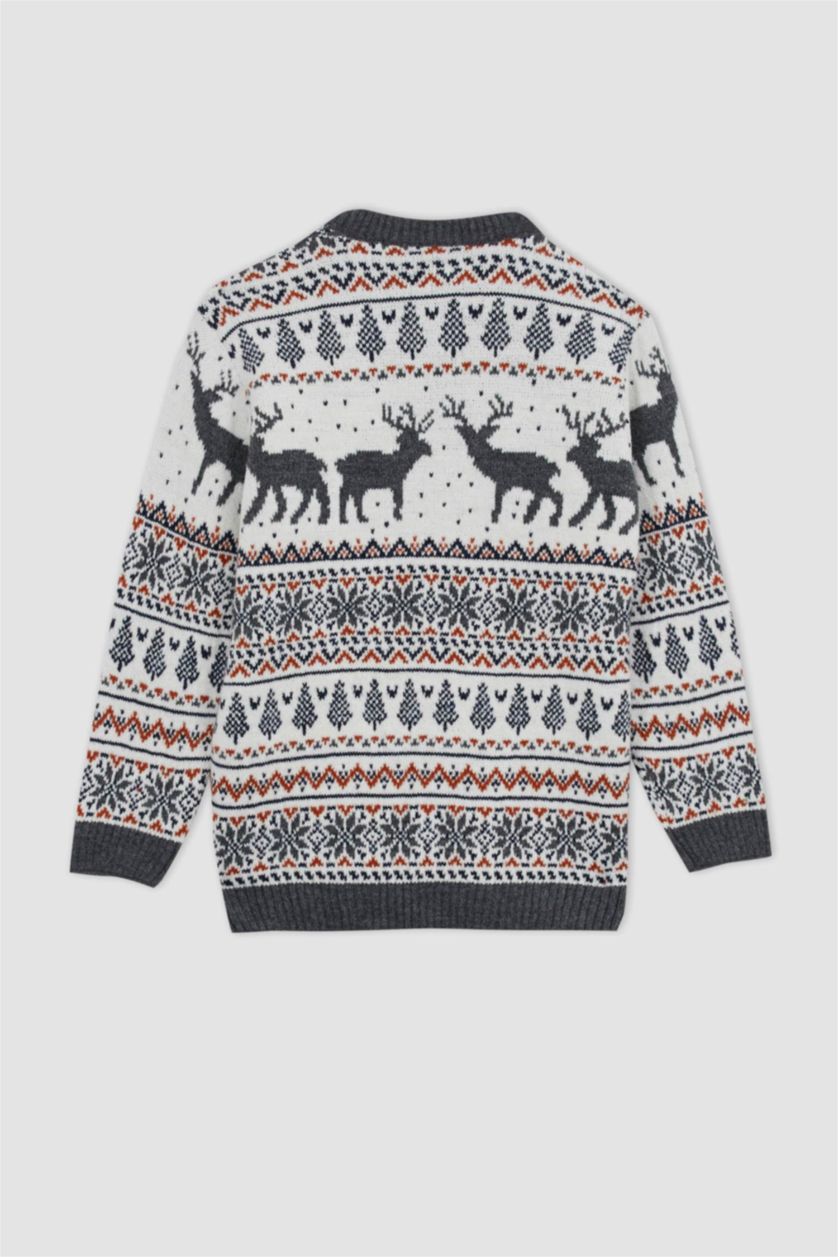 Хлопчачий Бежевий Пуловер стандартного крою з круглим вирізом для хлопчиків