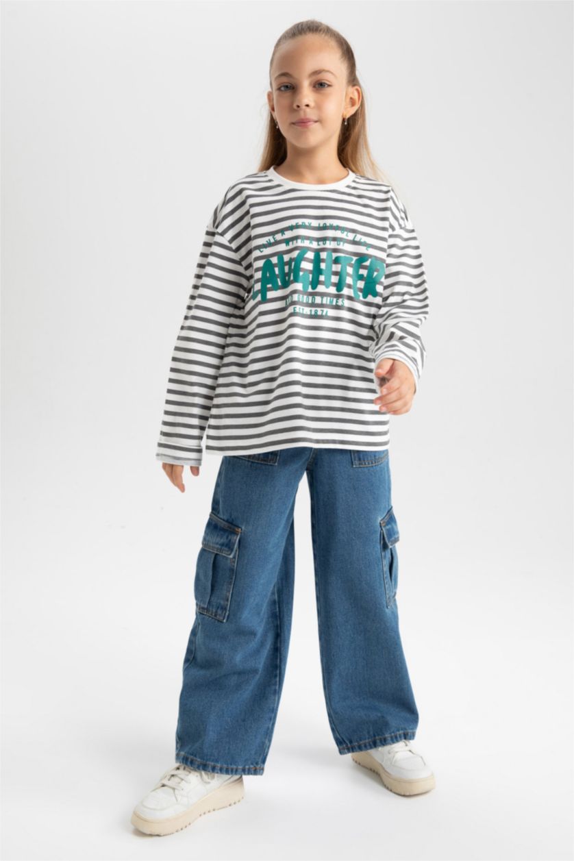GIRLS & TEENS Blue بنطلون جينز