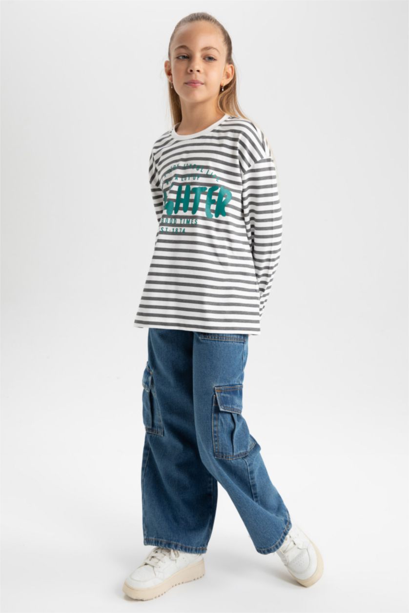 GIRLS & TEENS Blue بنطلون جينز
