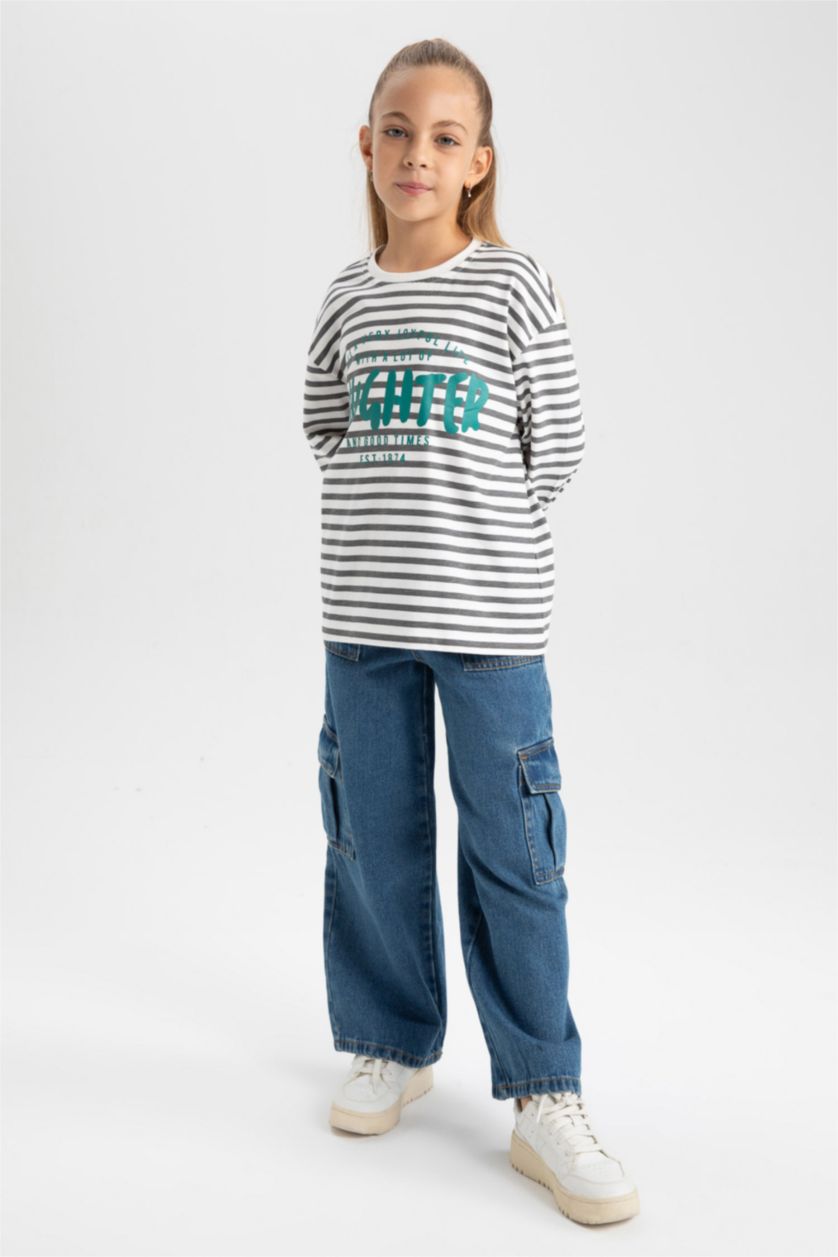 GIRLS & TEENS Blue بنطلون جينز