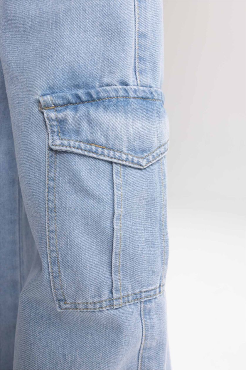 FILLES BLEU Clair Pantalon Jean Large Pour Fille