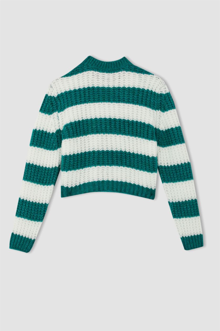 WOMAN Green Oversize Fit Crew Neck Pullover