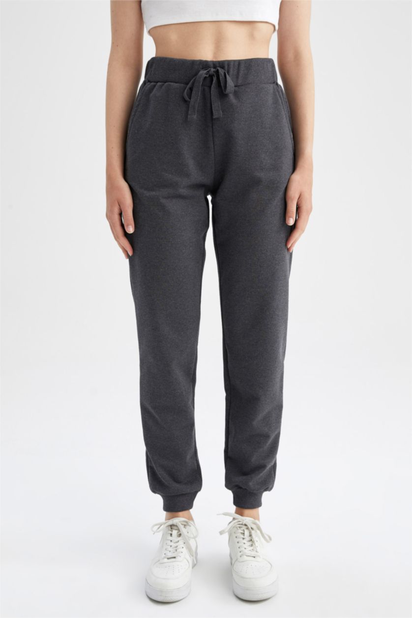 نساء أنثرا بنطال رياضي بيزك بقصة عادية بجيب من نسيج السويت شيرت الرفيع