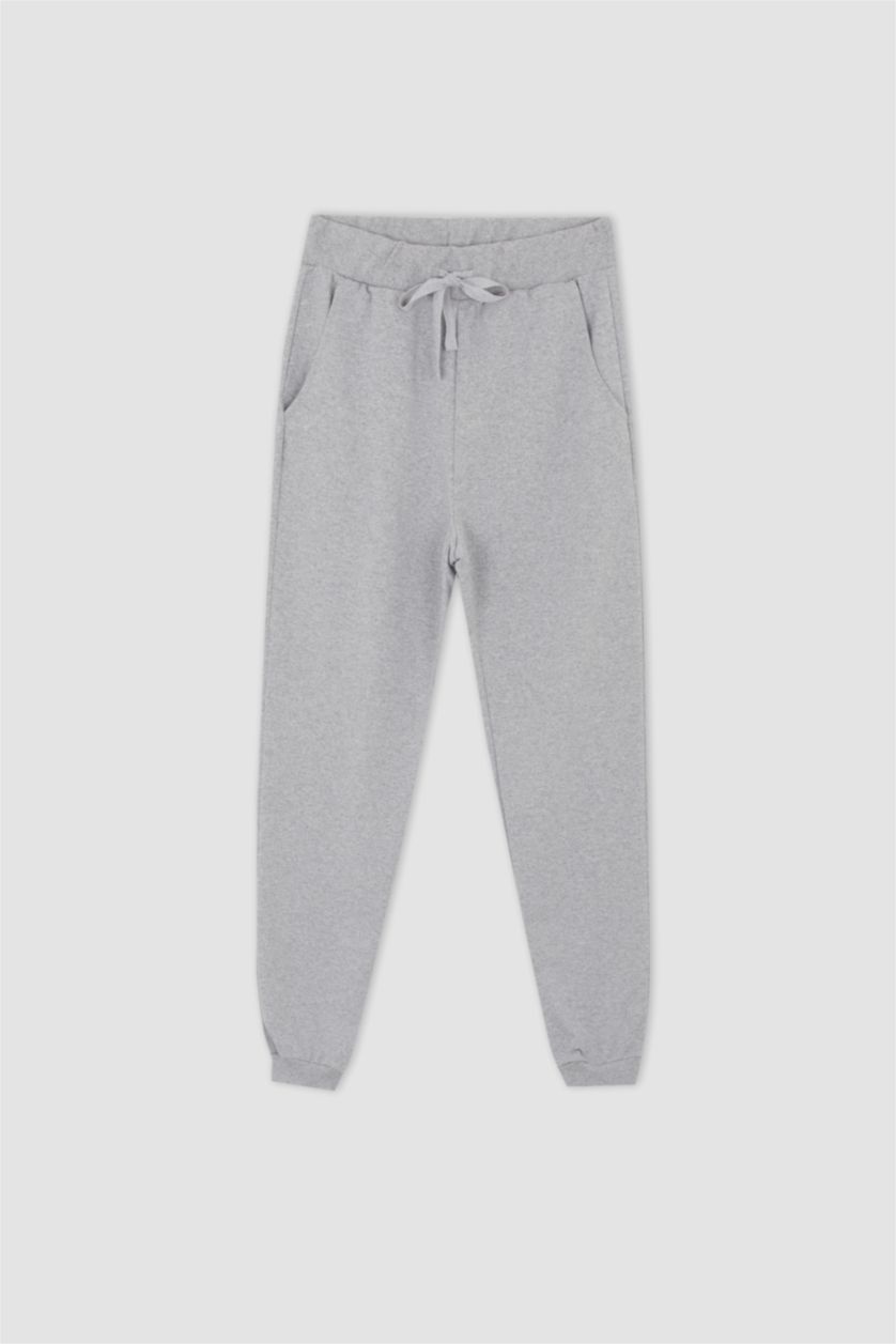 Woman Grey Melange jogger Thin Sweatshirt Fabric Trousers