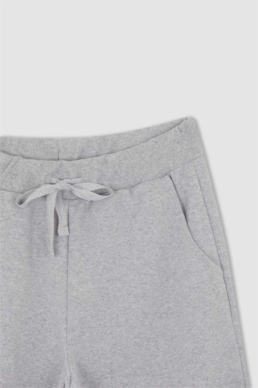 Woman Grey Melange jogger Thin Sweatshirt Fabric Trousers