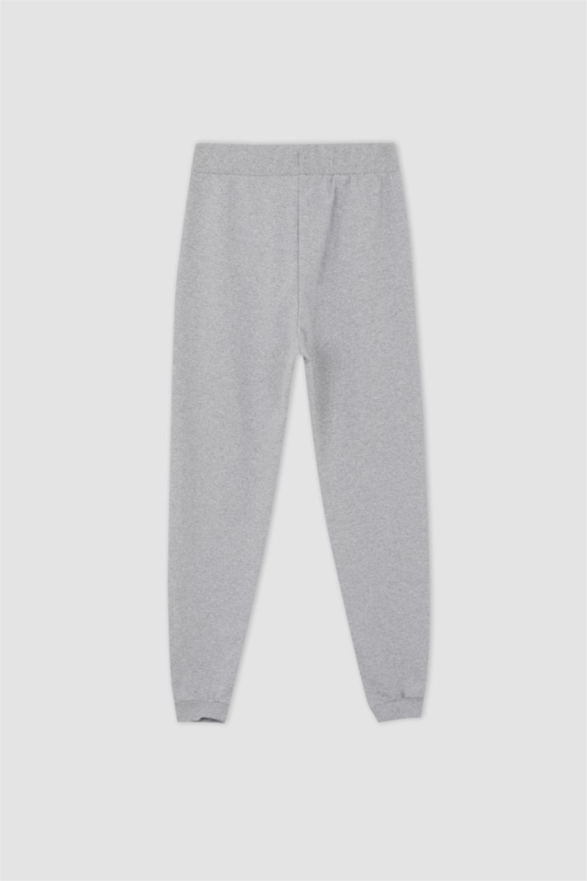 Woman Grey Melange jogger Thin Sweatshirt Fabric Trousers