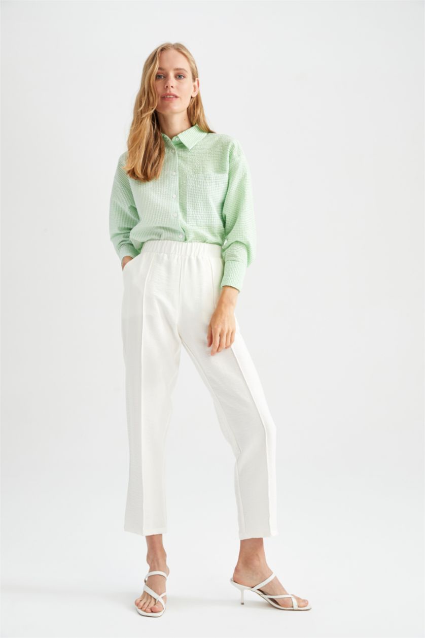 FEMME Vert Clair Chemises à manches longues Col De Chemise Avec Poche