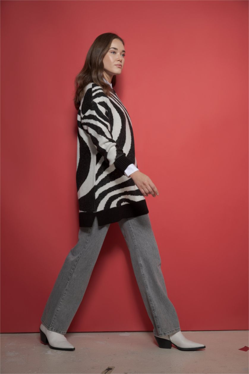 Женщины Черный Туника стандартного кроя с круглым вырезом для женщин