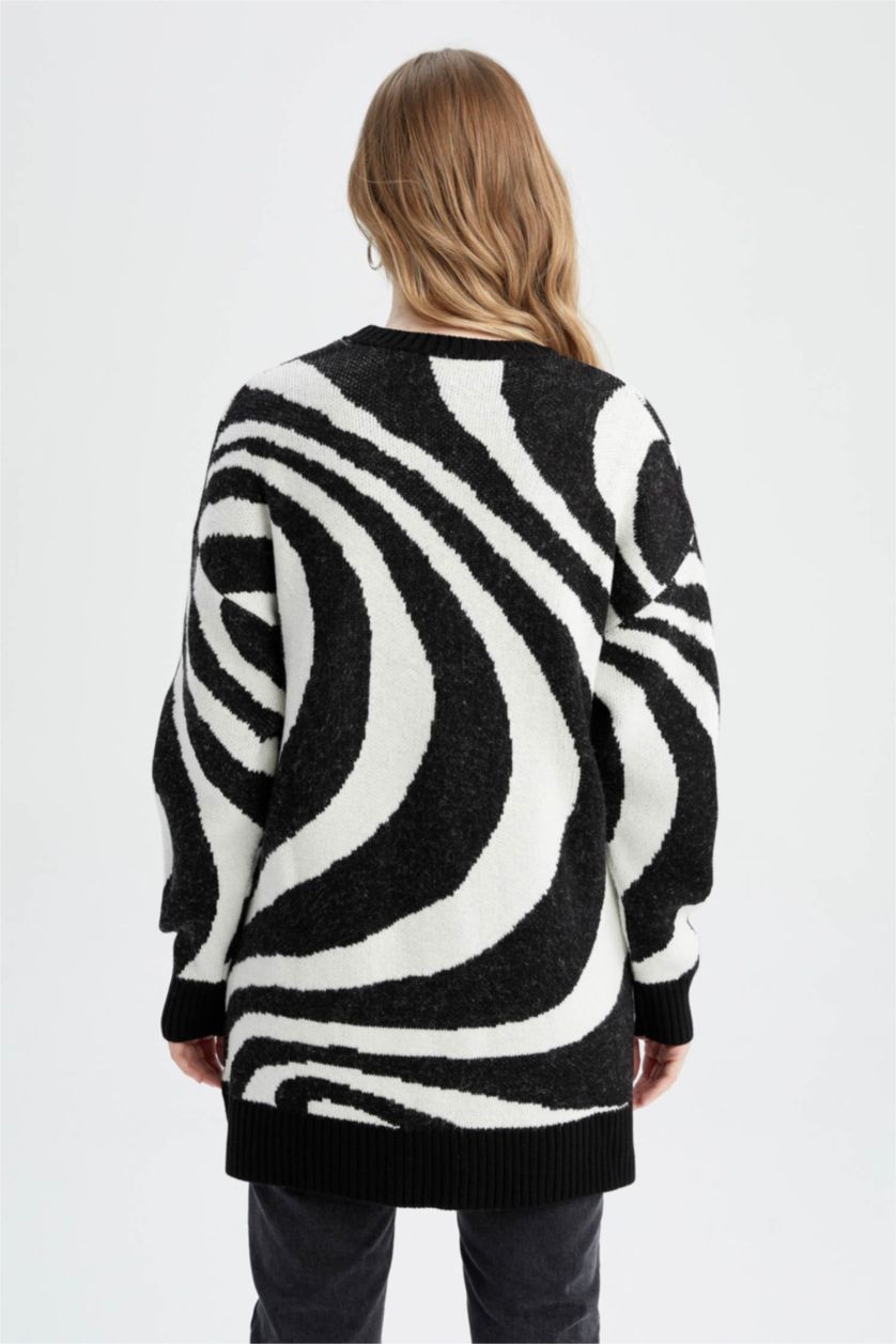 Женщины Черный Туника стандартного кроя с круглым вырезом для женщин